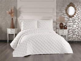 L'essentiel linge de maison Hayal - Cream - Juego de colcha doble